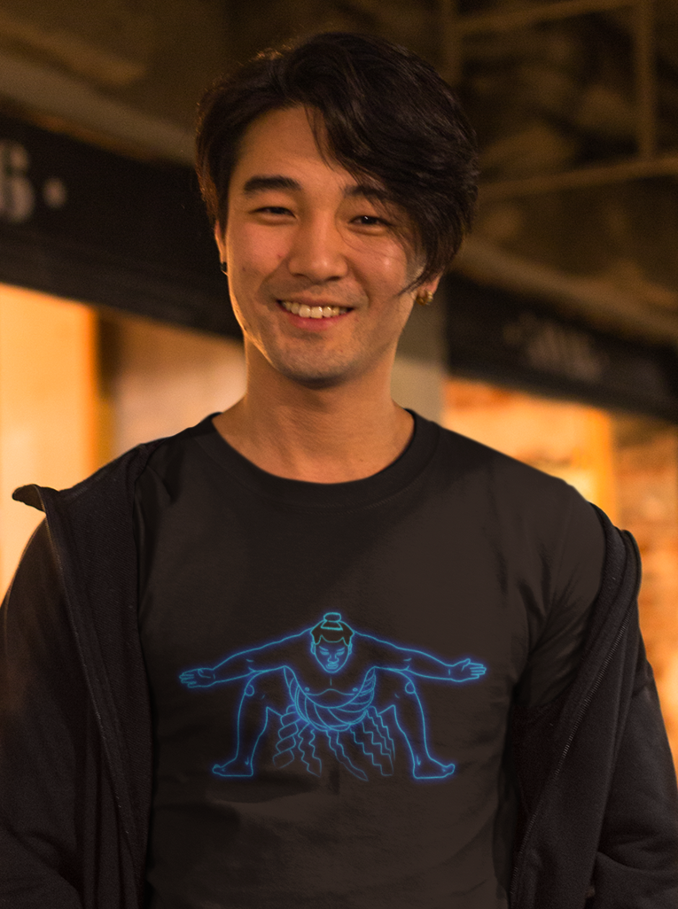 相撲横綱　tシャツ　雷電フラッシュ